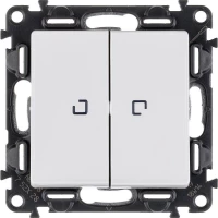 Выключатель 2-кл. СП Valena Life 10А IP20 250В 10AX с подсветкой с лицев. панелью механизм бел. Leg 752428 ТехноИмпульс