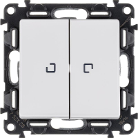 Выключатель 2-кл. СП Valena Life 10А IP20 250В 10AX с подсветкой с лицев. панелью механизм бел. Leg 752428 ТехноИмпульс