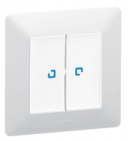 Выключатель 2-кл. СП Valena Life 10А IP20 250В 10AX с подсветкой с лицев. панелью механизм бел. Leg 752428 ТехноИмпульс