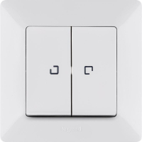 Выключатель 2-кл. СП Valena Life 10А IP20 250В 10AX с подсветкой с лицев. панелью механизм бел. Leg 752428 ТехноИмпульс