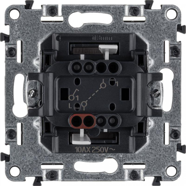 Выключатель 1-кл. СП Valena Allure 10А IP20 250В 10AX с лицев. панелью безвинтов. зажимы механизм бел. Leg 752701 ТехноИмпульс