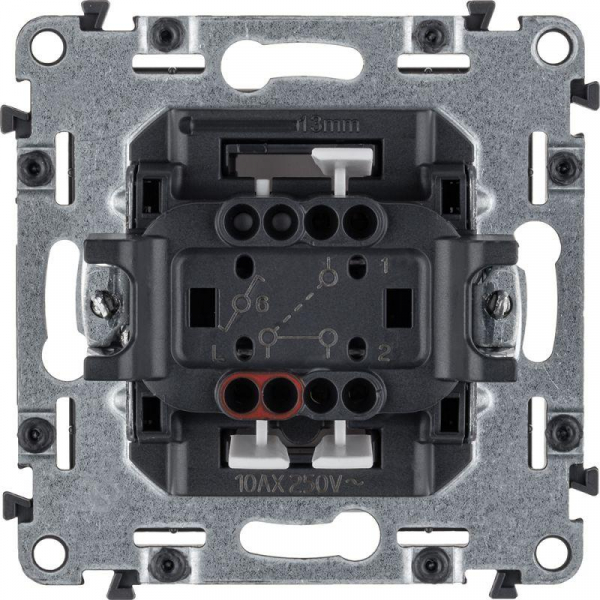 Переключатель 1-кл. СП Valena Life 10А IP20 250В 10AX с лицев. панелью безвинтов. зажимы механизм бел. Leg 752406 ТехноИмпульс