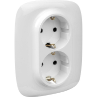 Розетка 2-м СП Valena Allure 16А IP20 250В 2х2P+E защ. шторки безвинт. клеммы с лицев. панелью бел. Leg 753726 ТехноИмпульс