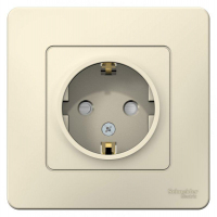 Розетка 1-м СП Blanca 16А IP20 250В с заземл. защ. шторки молоч. SE BLNRS001112 ТехноИмпульс