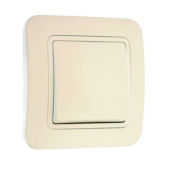 Переключатель проходной 1-кл. СП Lillium 10А IP20 крем./крем. Makel 70205 ТехноИмпульс