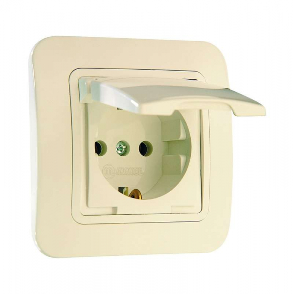 Розетка 1-м СП Lillium 16А IP20 без заземл. крем. Makel 70229 ТехноИмпульс