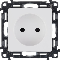 Розетка 1-м СП Valena Life 16А IP20 250В 2P защ. шторки безвинтов. клеммы с лицев. панелью механизм бел. Leg 753416 ТехноИмпульс