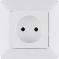 Розетка 1-м СП Valena Life 16А IP20 250В 2P защ. шторки безвинтов. клеммы с лицев. панелью механизм бел. Leg 753416 ТехноИмпульс