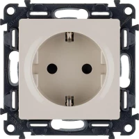Розетка 1-м СП Valena Life 16А IP20 250В 2P+E защ. шторки безвинтов. клеммы с лицев. панелью механизм сл. кость Leg 753520 ТехноИмпульс