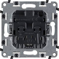 Розетка 1-м СП Valena Life 16А IP20 250В 2P+E защ. шторки безвинтов. клеммы с лицев. панелью механизм сл. кость Leg 753520 ТехноИмпульс