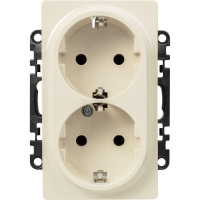 Розетка 2-м СП Valena Life 16А IP20 250В 2х2P+E безвинтов. клеммы с лицев. панелью механизм сл. кость Leg 753227 ТехноИмпульс