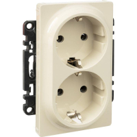 Розетка 2-м СП Valena Life 16А IP20 250В 2х2P+E безвинтов. клеммы с лицев. панелью механизм сл. кость Leg 753227 ТехноИмпульс