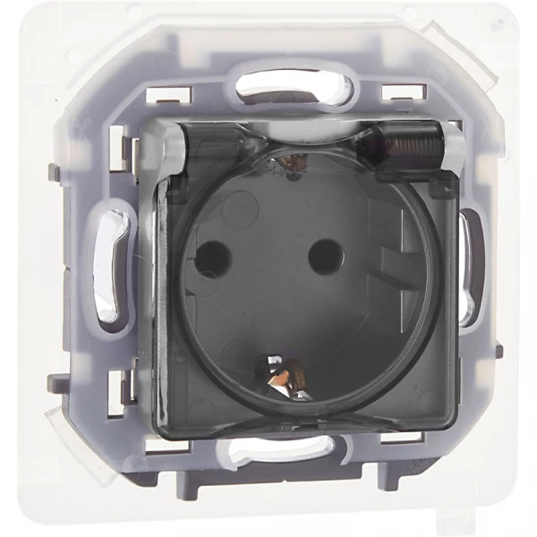 Розетка 1-м СП Inspiria 16А IP44 250В 2P+E защ. шторки с крышкой немецк. стандарт механизм алюм. IEK 673742 ТехноИмпульс