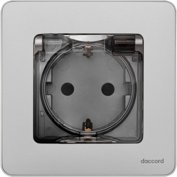 Розетка 1-м СП Inspiria 16А IP44 250В 2P+E защ. шторки с крышкой немецк. стандарт механизм алюм. IEK 673742 ТехноИмпульс