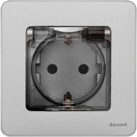 Розетка 1-м СП Inspiria 16А IP44 250В 2P+E защ. шторки с крышкой немецк. стандарт механизм алюм. IEK 673742 ТехноИмпульс