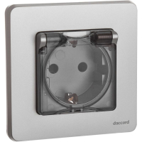 Розетка 1-м СП Inspiria 16А IP44 250В 2P+E защ. шторки с крышкой немецк. стандарт механизм алюм. IEK 673742 ТехноИмпульс