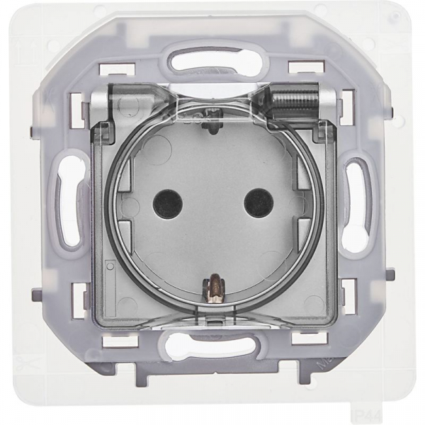 Розетка 1-м СП Inspiria 16А IP44 250В 2P+E защ. шторки с крышкой немецк. стандарт механизм алюм. IEK 673742 ТехноИмпульс