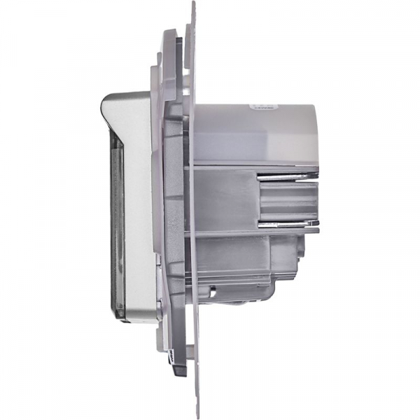 Розетка 1-м СП Inspiria 16А IP44 250В 2P+E защ. шторки с крышкой немецк. стандарт механизм алюм. IEK 673742 ТехноИмпульс