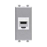 Розетка компьютерная 1мод. Avanti "Закаленная сталь" RJ45 кат.5E без шторок модульная механизм DKC 4404661 ТехноИмпульс