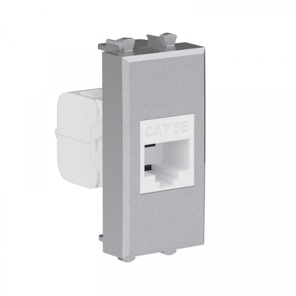 Розетка компьютерная 1мод. Avanti "Закаленная сталь" RJ45 кат.5E без шторок модульная механизм DKC 4404661 ТехноИмпульс