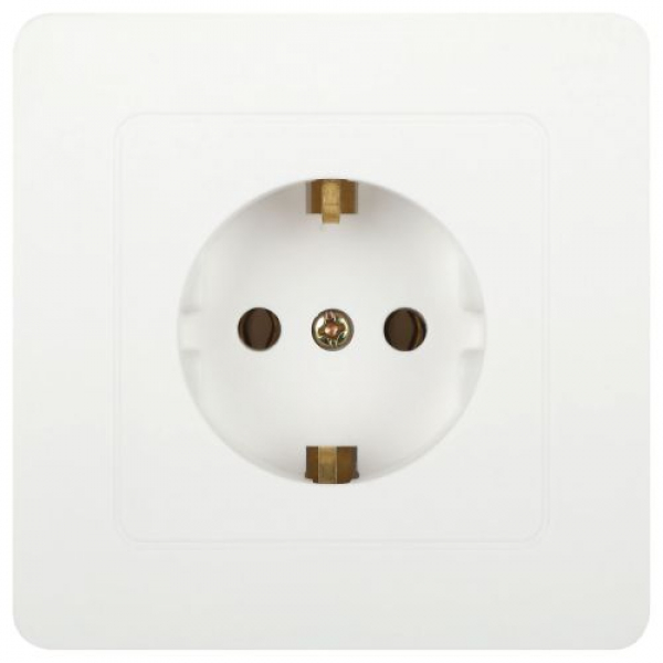 Розетка 1-м СП Style 7-202-01 16А 250В IP20 2P+E Schuko с заземл. бел. Intro Б0060619 ТехноИмпульс