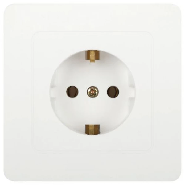 Розетка 1-м СП Style 7-202-01 16А 250В IP20 2P+E Schuko с заземл. бел. Intro Б0060619 ТехноИмпульс