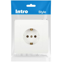 Розетка 1-м СП Style 7-202-01 16А 250В IP20 2P+E Schuko с заземл. бел. Intro Б0060619 ТехноИмпульс