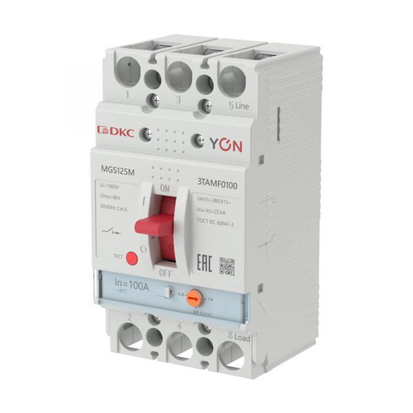 Выключатель автоматический MGS125 3P 80-100A 25kA YON MGS125M-3TAMF0100 ТехноИмпульс