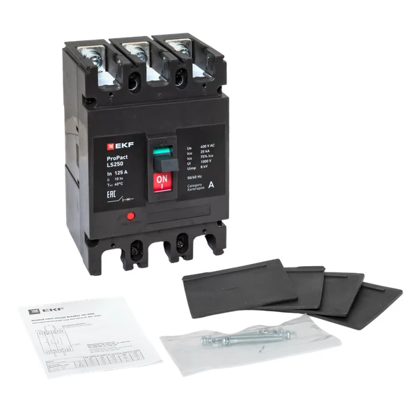 Выключатель автоматический 3п 125А 25кА LS250 ProPact EKF mccb-250-25-3-125-ls ТехноИмпульс