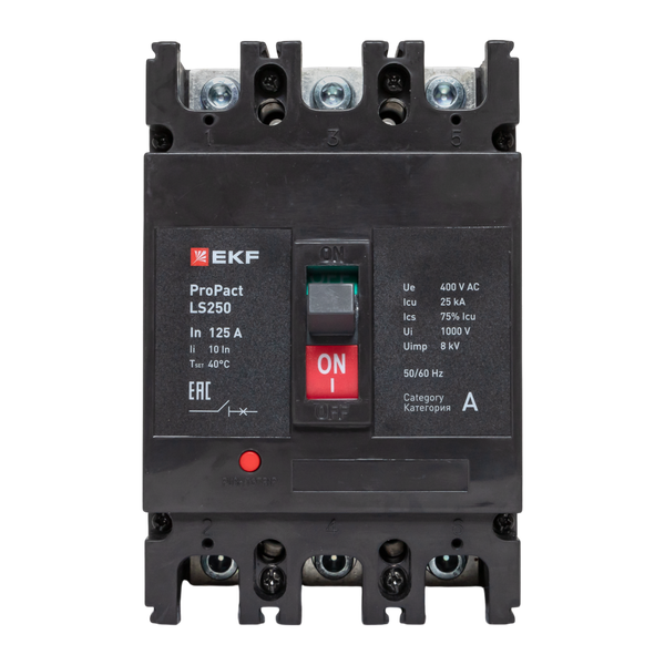 Выключатель автоматический 3п 125А 25кА LS250 ProPact EKF mccb-250-25-3-125-ls ТехноИмпульс