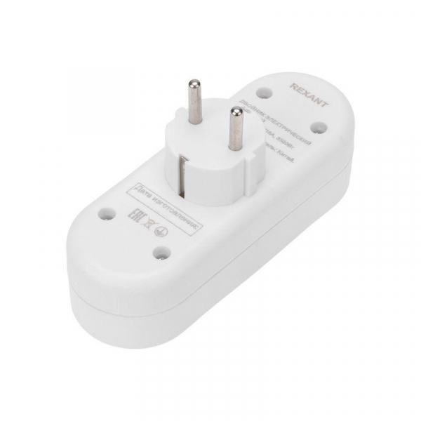Двойник электрический линейный 16А с/з+2 USB-порта 2.4А бел. Rexant 11-1090 ТехноИмпульс