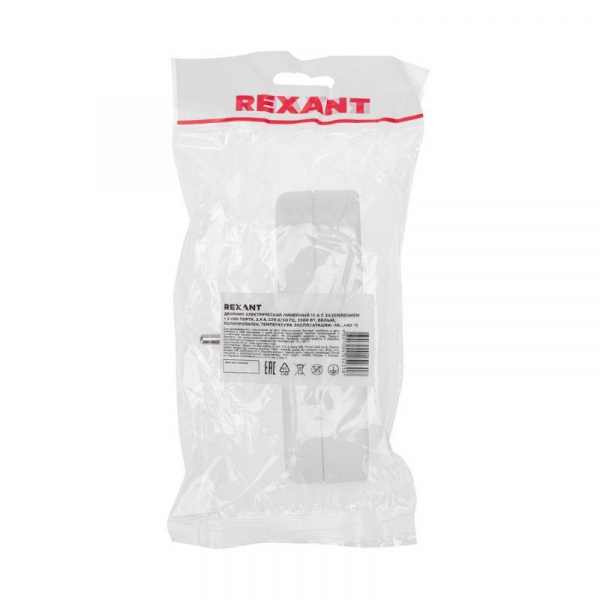 Двойник электрический линейный 16А с/з+2 USB-порта 2.4А бел. Rexant 11-1090 ТехноИмпульс