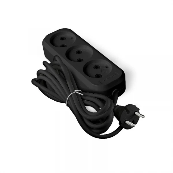 Удлинитель 3х3м без заземл. 6А IP20 У6-639М ПВС 2х0.75 черн. UNIVersal 2005 ТехноИмпульс