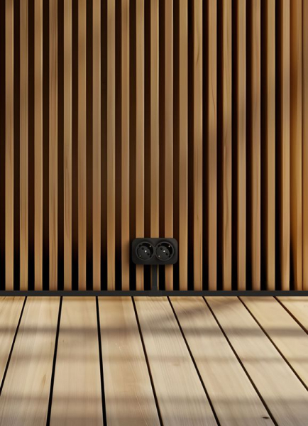 Розетка 2-м ОП Quteo 16А IP20 250В 2х2P+E с заземл. без защ. шторок черн. матов. IEK 782470 ТехноИмпульс