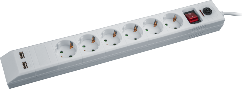 Удлинитель с сетевым фильтром 6х1.8м с заземл. 16А IP20 71 864 NSP-USB-06-180-ESC-3х1 3х1 Navigator 71864 ТехноИмпульс