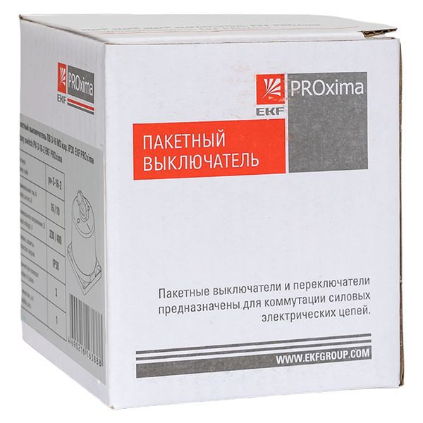 Выключатель пакетный 1-кл. 16А IP30 ПВ3-16 М3 кар. черн. EKF pv-3-16-2 ТехноИмпульс