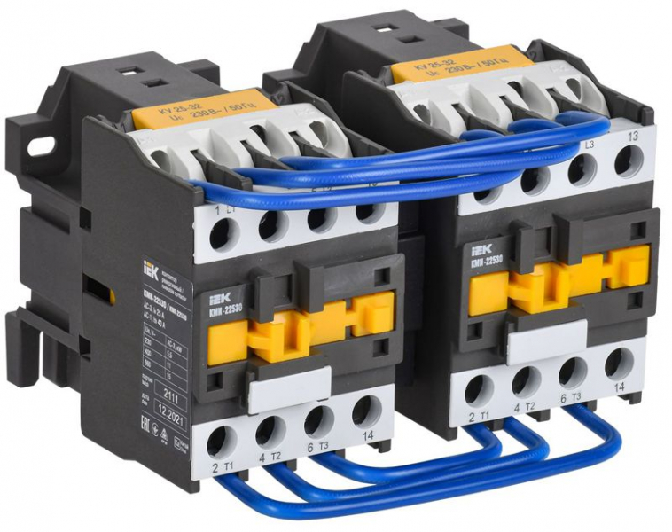 Контактор КМИ-22530 реверс 25А 230В/АС3 2НО KARAT IEK KKM23-025-230-20-1 ТехноИмпульс