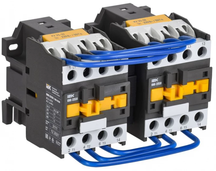 Контактор КМИ-22530 реверс 25А 230В/АС3 2НО KARAT IEK KKM23-025-230-20-1 ТехноИмпульс