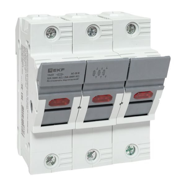 Предохранитель-разъединитель DF 14х51 3п (тип ПВЦ) EKF df143-e ТехноИмпульс