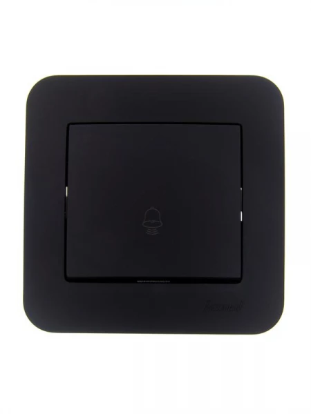 Кнопка звонка 1-кл.СП ASTI 10А IP20 в сборе черн. бархат LEZARD 7081-4242-103 ТехноИмпульс