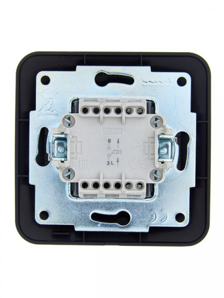 Кнопка звонка 1-кл.СП ASTI 10А IP20 в сборе черн. бархат LEZARD 7081-4242-103 ТехноИмпульс