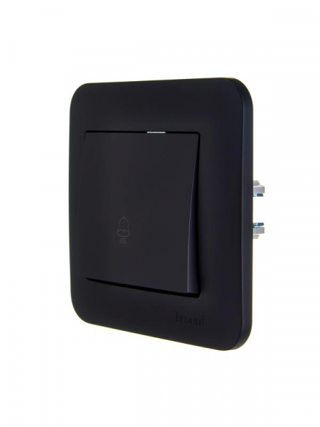 Кнопка звонка 1-кл.СП ASTI 10А IP20 в сборе черн. бархат LEZARD 7081-4242-103 ТехноИмпульс