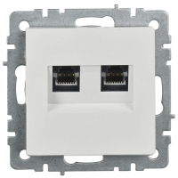 Розетка двойная СП RJ11+RJ45 кат.5E BRITE РК/Т12-БрБ механизм бел. IEK BR-KT20-O-1-K01 ТехноИмпульс