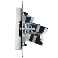 Розетка двойная СП RJ11+RJ45 кат.5E BRITE РК/Т12-БрБ механизм бел. IEK BR-KT20-O-1-K01 ТехноИмпульс