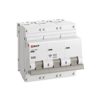 Выключатель автоматический модульный 3п D 20А 10kA ВА 47-100M без теплового расцеп. PROxima EKF mcb47100m-3-20D-pro ТехноИмпульс