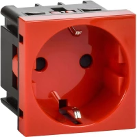 Розетка 2мод. 16А 250В 90град. с заземл. защ. шторки винт. зажимы красн. ИЭК Leg 4525047 ТехноИмпульс