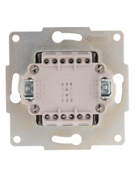 Переключатель проходной 2-кл. 1п СП Karina 10А IP20 механизм крем. LEZARD 707-0388-106 ТехноИмпульс
