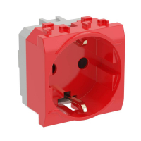 Розетка 1-м СП 2мод. Brava 16А IP20 с заземл. защ. шторки красн. DKC 76482R ТехноИмпульс