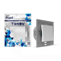 Переключатель 1-кл. СП Pixel IP44 механизм бел. TOKOV ELECTRIC TKE-PX-P1-C01-IP44 ТехноИмпульс