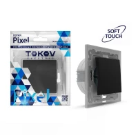 Переключатель 1-кл. СП Pixel IP44 механизм карбон TOKOV ELECTRIC TKE-PX-P1-C14-IP44 ТехноИмпульс